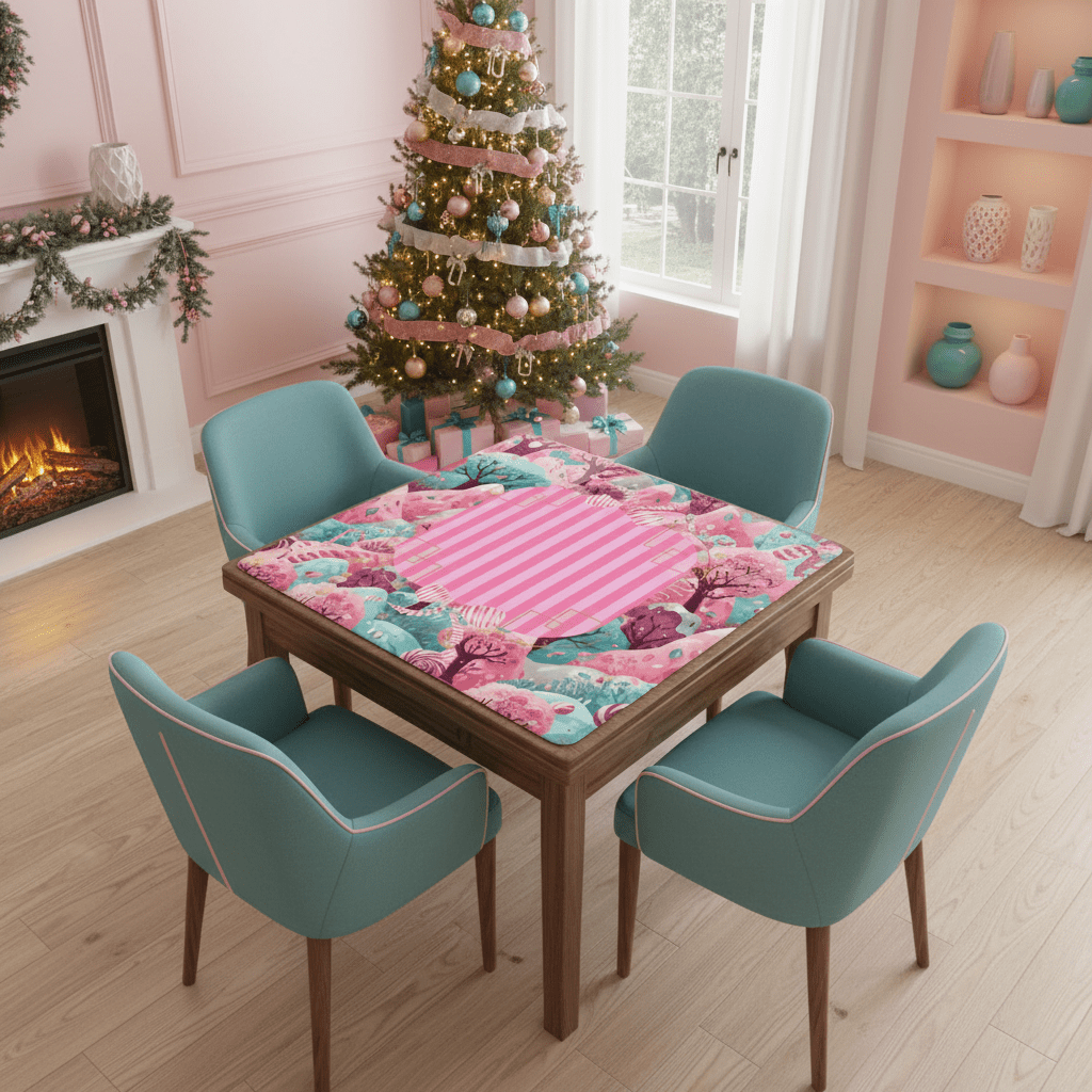 Candy Landville, Magical Pink, Purple Aqua Mahjong Mat - Splash of Color Co.