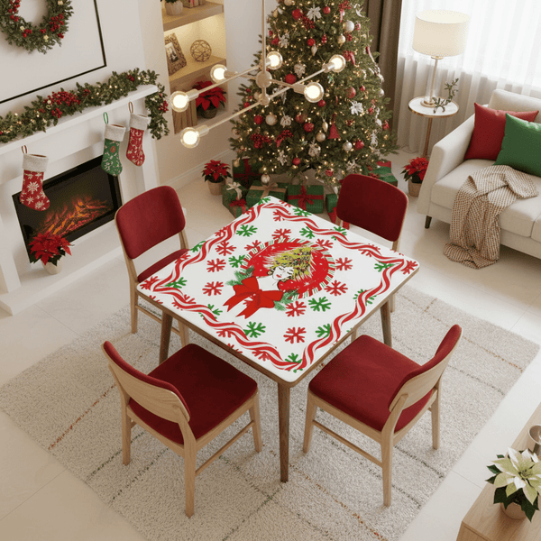 Mahjong Christmas Mat, Nostalgic Vintage Gal Whimsical Holiday Mahj Mat - Splash of Color Co.