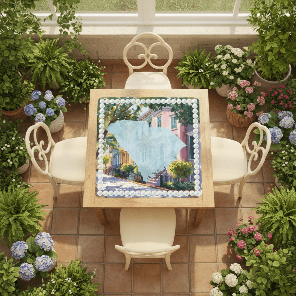 Charleston South Carolina Mahjong Mat Rainbow Row Palmetto State - Splash of Color Co.