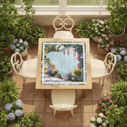 Charleston South Carolina Mahjong Mat Rainbow Row Palmetto State - Splash of Color Co.