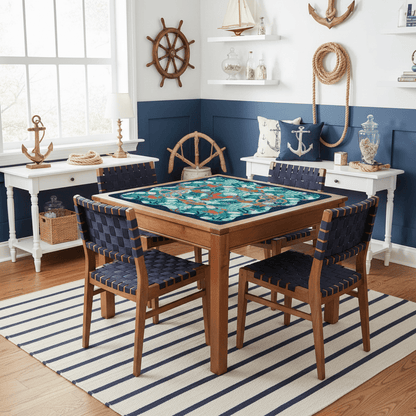 Nautical Nellie Sea Of Life Whimsical Mahjong Mat - Splash of Color Co.