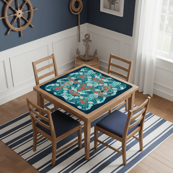 Nautical Nellie Sea Of Life Whimsical Mahjong Mat - Splash of Color Co.