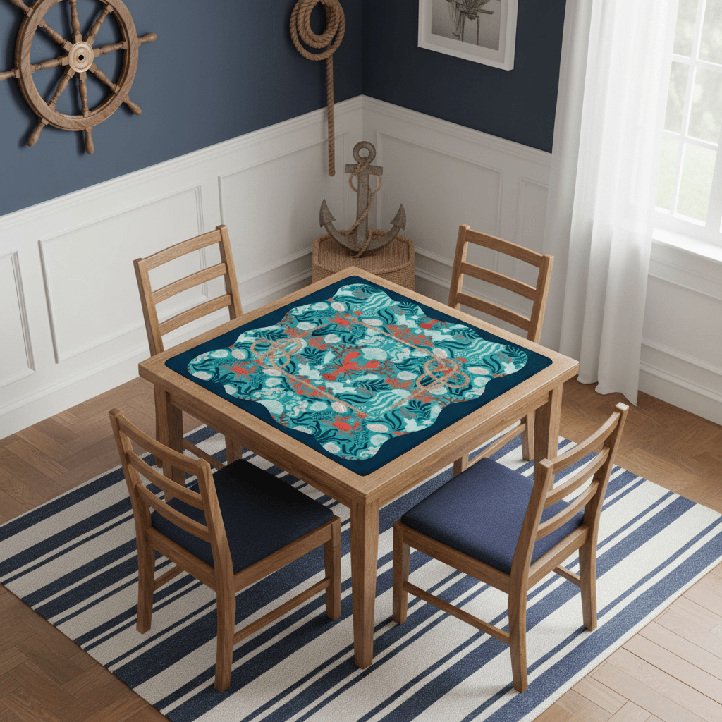 Nautical Nellie Sea Of Life Whimsical Mahjong Mat - Splash of Color Co.