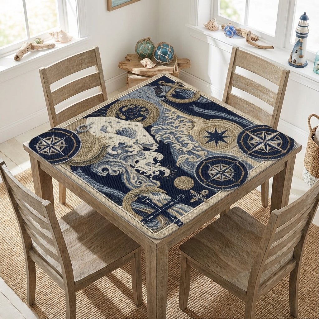 Where The Wind Blows, Faux Needlepoint Nautical Mahjong Mat - Splash of Color Co.