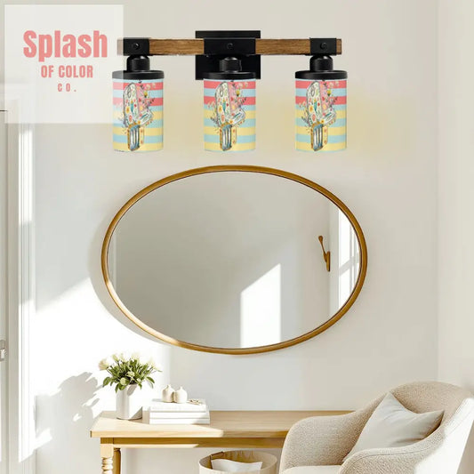 Nautical Sardine Tinned Fish Floral Modern Beach House Lake House Vanity Light Fixture One Size Wall Lighting