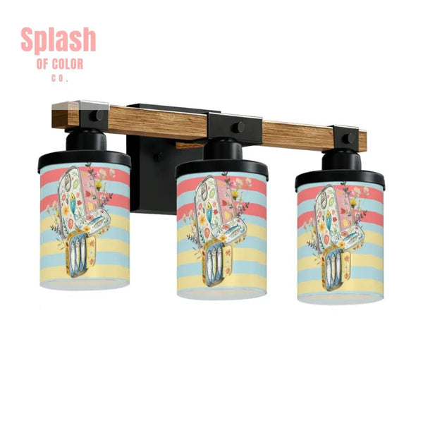 Nautical Sardine Tinned Fish Floral Modern Beach House Lake House Vanity Light Fixture One Size Wall Lighting