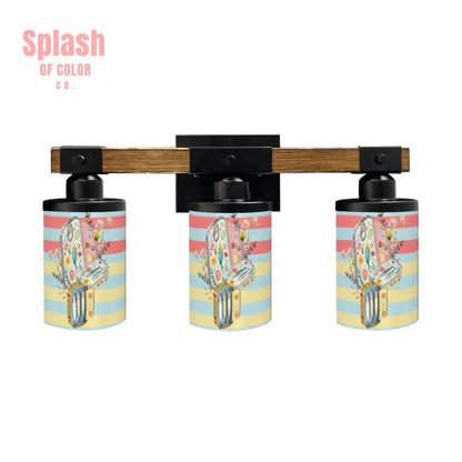 Nautical Sardine Tinned Fish Floral Modern Beach House Lake House Vanity Light Fixture One Size Wall Lighting