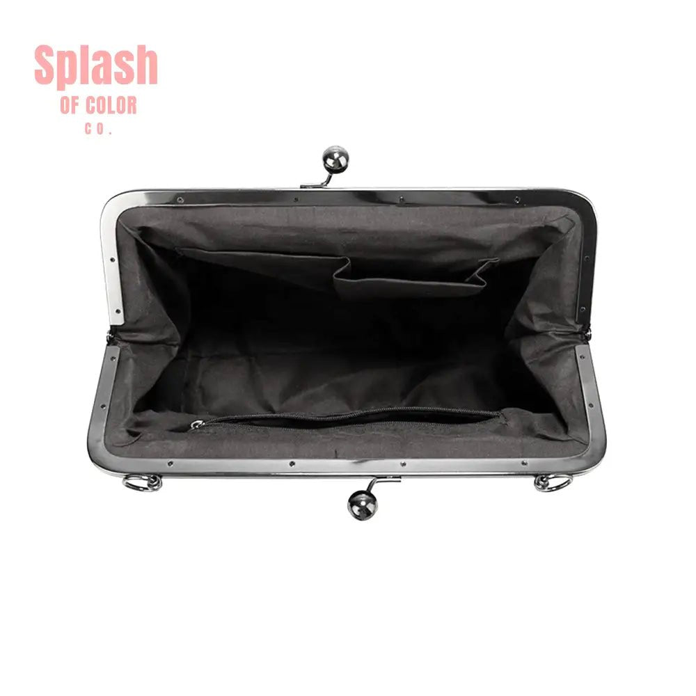 Vintage Style Modern Geometric Designed Kisslock Crossbody Shoulder Bag - Splash of Color co.