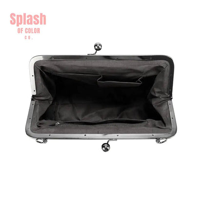 Vintage Style Modern Geometric Designed Kisslock Crossbody Shoulder Bag - Splash of Color co.