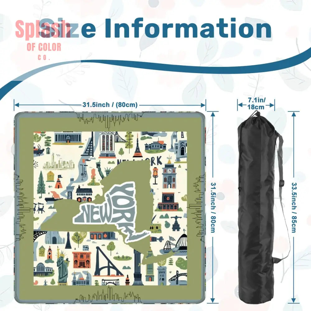 New York New York Whimsical Splash Of Whimsy Mahjong Mat - Daily Accessories