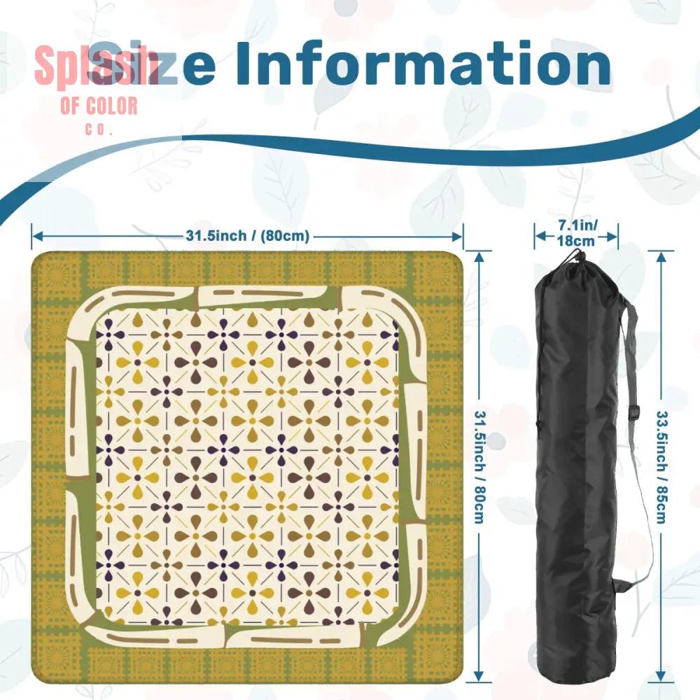 Norwegian Floral Green, Yellow Simplicity Mahjong Mat - Splash of Color co.