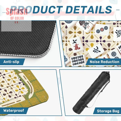 Norwegian Floral Green, Yellow Simplicity Mahjong Mat - Splash of Color co.