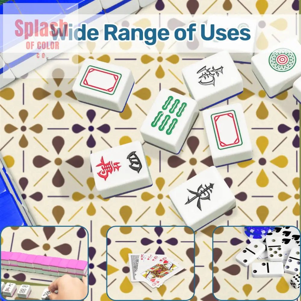 Norwegian Floral Green, Yellow Simplicity Mahjong Mat - Splash of Color co.