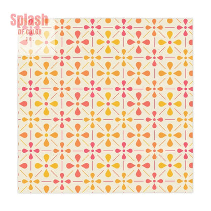 Norwegian Modern Coral Yellow Preppy, Vibrant Floral Tablecloth, Boho Dining Decor - Splash of Color co.