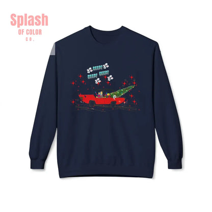 Nostalgic Mahjong Funny Vintage Designed Christmas Crewneck Sweatshirt Cozy Christmas Sweater For Mahj Lover Navy / S