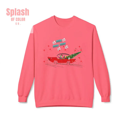 Nostalgic Mahjong Funny Vintage Designed Christmas Crewneck Sweatshirt Cozy Christmas Sweater For Mahj Lover Pink