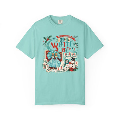 Nostalgic White Christmas Haynes Sisters Mahjong Night Unisex Garment-Dyed T-shirt
