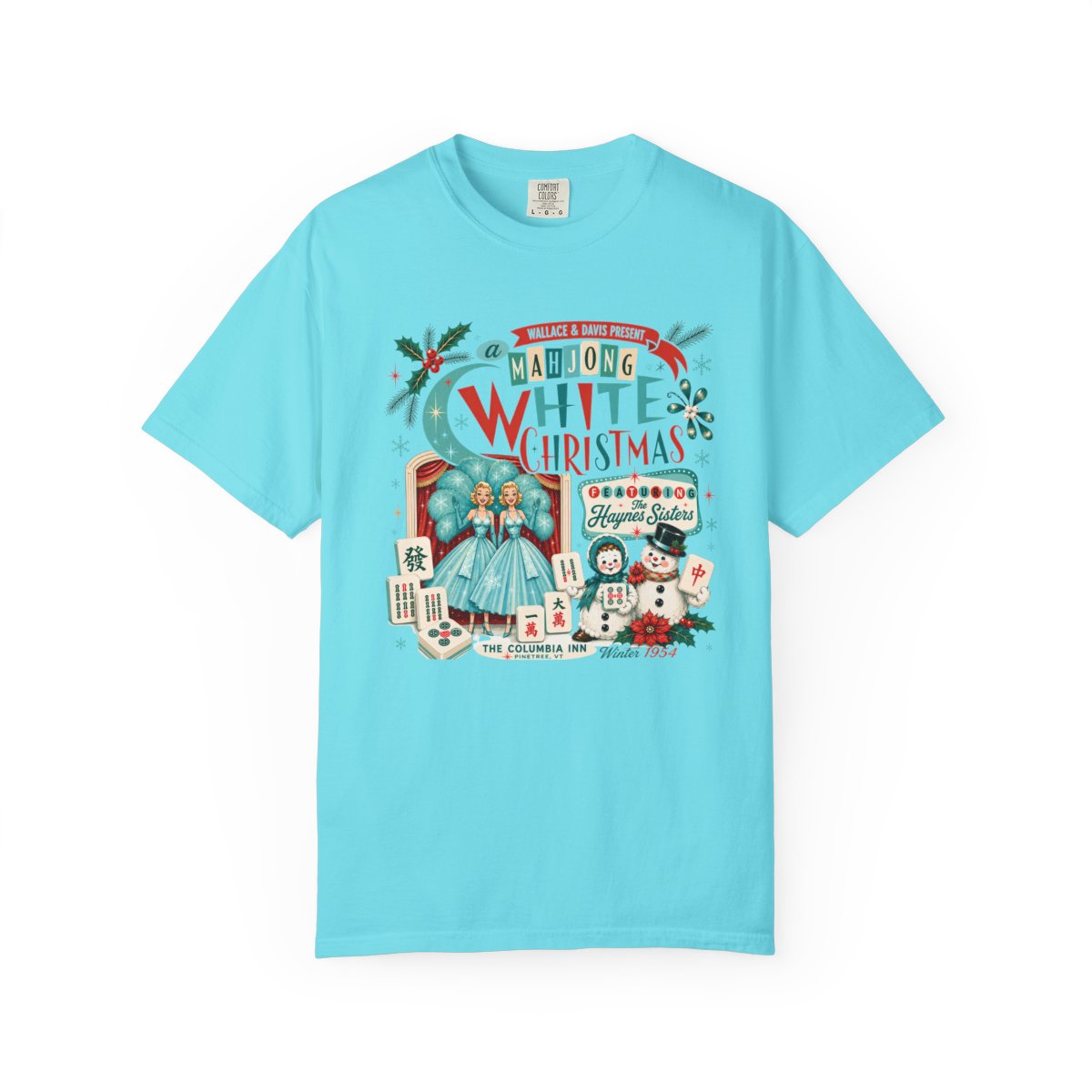 Nostalgic White Christmas Haynes Sisters Mahjong Night Unisex Garment-Dyed T-shirt