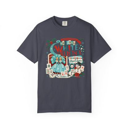 Nostalgic White Christmas Haynes Sisters Mahjong Night Unisex Garment-Dyed T-shirt