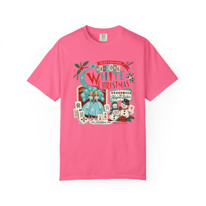 Nostalgic White Christmas Haynes Sisters Mahjong Night Unisex Garment-Dyed T-shirt