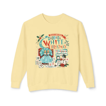 Nostalgic White Christmas Mahjong Haynes Sisters Unisex Lightweight Crewneck Sweatshirt
