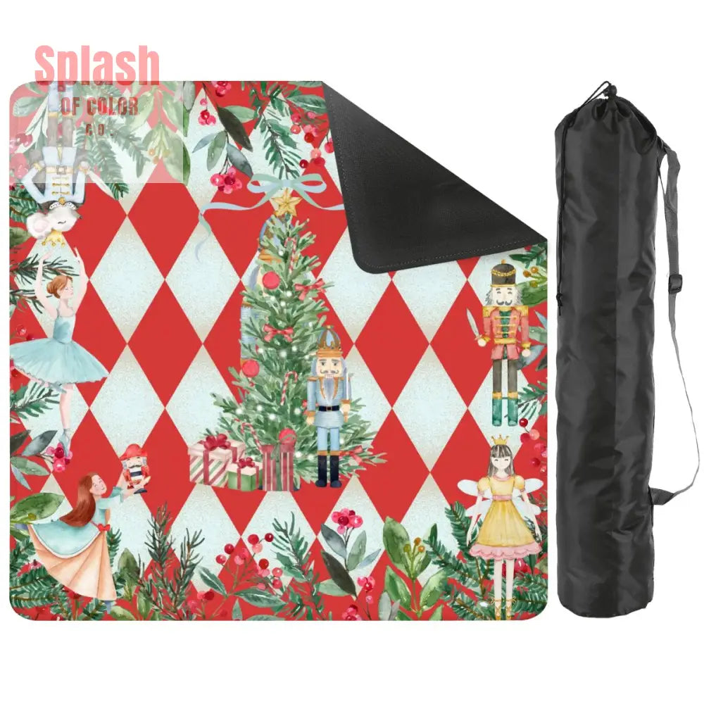 Nutty For Mahjong Nutcracker Ballerinas Watercolor Christmas Mahjong Mat 2mm (Black Bag) Daily Accessories