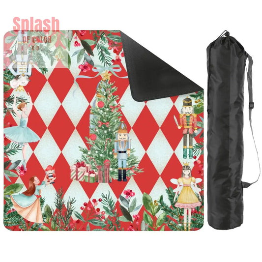 Nutty For Mahjong Nutcracker Ballerinas Watercolor Christmas Mahjong Mat 2mm (Black Bag) Daily Accessories