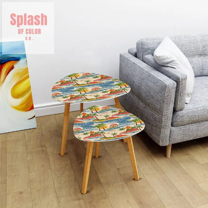 Old Florida Vintage Beach Tropical Heritage Collection Nesting Tables - Splash of Color co.