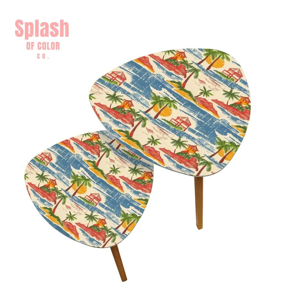 Old Florida Vintage Beach Tropical Heritage Collection Nesting Tables - Splash of Color co.