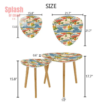 Old Florida Vintage Beach Tropical Heritage Collection Nesting Tables - Splash of Color co.