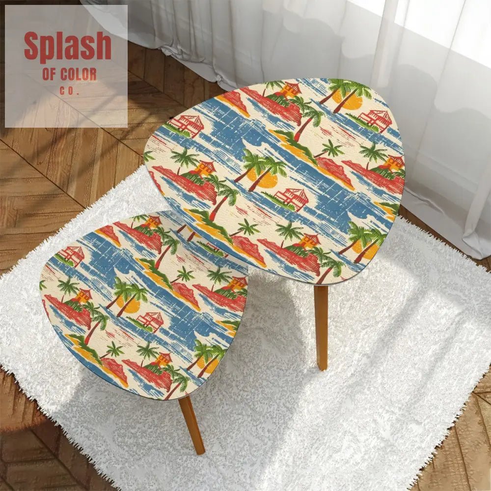 Old Florida Vintage Beach Tropical Heritage Collection Nesting Tables - Splash of Color co.