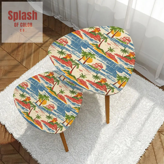 Old Florida Vintage Beach Tropical Heritage Collection Nesting Tables One Size Home Accessories