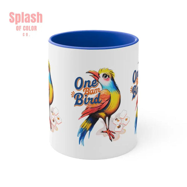 One Bam Bird Mahjong Mug Gift For Mahjongg Enthusiasts Hostess Gift For Mahjong Game Night Play - 11oz / Blue - Mug