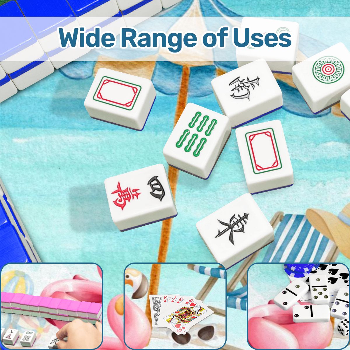 Palm Beach Style Flamingo Beach Vibes Modern Mahjong Mat - 31.5’’x31.5’’ - Daily Accessories