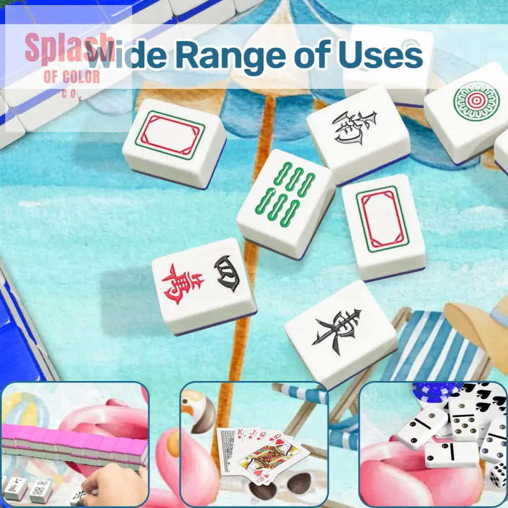 Palm Beach Style Flamingo Beach Vibes Modern Mahjong Mat - 31.5’’x31.5’’ - Daily Accessories