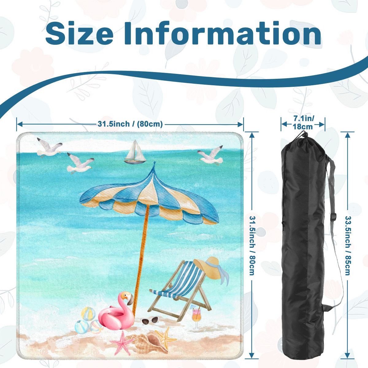 Palm Beach Style Flamingo Beach Vibes Modern Mahjong Mat - 31.5’’x31.5’’ - Daily Accessories