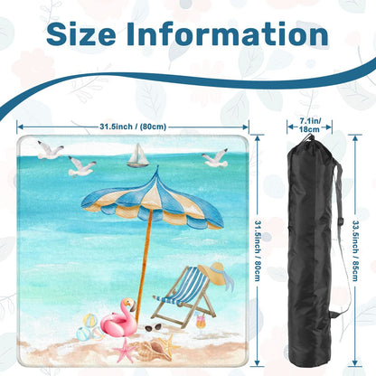 Palm Beach Style Flamingo Beach Vibes Modern Mahjong Mat - 31.5’’x31.5’’ - Daily Accessories