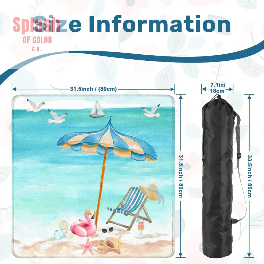 Palm Beach Style Flamingo Beach Vibes Modern Mahjong Mat - 31.5’’x31.5’’ - Daily Accessories