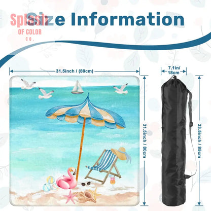 Palm Beach Style Flamingo Beach Vibes Modern Mahjong Mat - 31.5’’x31.5’’ - Daily Accessories