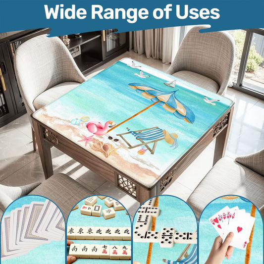 Palm Beach Style Flamingo Beach Vibes Modern Mahjong Mat - 31.5’’x31.5’’ - Daily Accessories