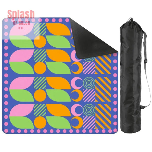 Palm Beach Style Modern Mahjong Mat Preppy Pink Orange Green Mahj Game Mat - 31.5’’x31.5’’ - Daily Accessories