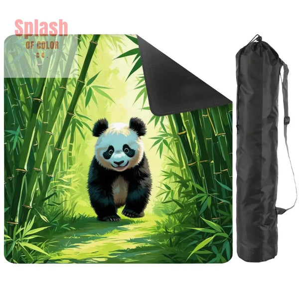 Panda Bear Bamboo Forest Asian Inspired Mahjong Mat - 31.5’’x31.5’’ - Daily Accessories