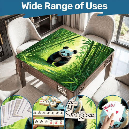Panda Bear Bamboo Forest Asian Inspired Mahjong Mat - 31.5’’x31.5’’ - Daily Accessories