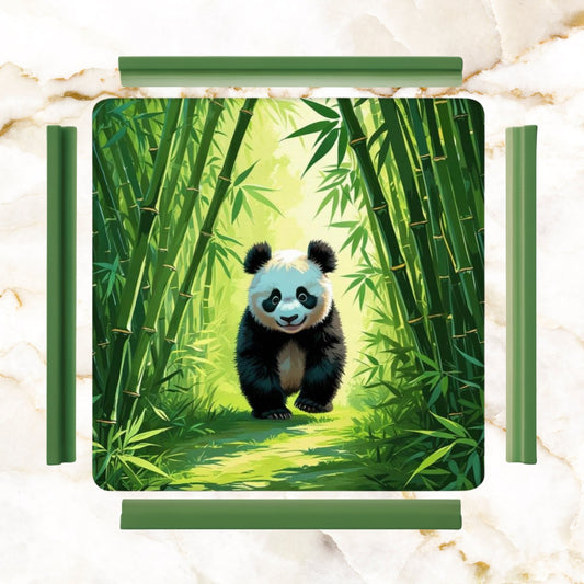 Panda Bear Bamboo Forest Asian Inspired Mahjong Mat - 31.5’’x31.5’’ - Daily Accessories