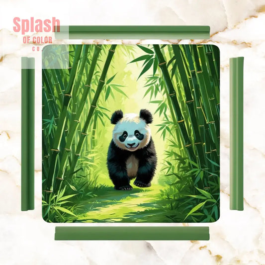 Panda Bear Bamboo Forest Asian Inspired Mahjong Mat - 31.5’’x31.5’’ - Daily Accessories