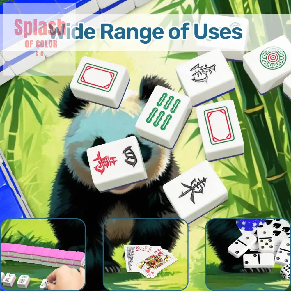 Panda Bear Bamboo Forest Asian Inspired Mahjong Mat - 31.5’’x31.5’’ - Daily Accessories
