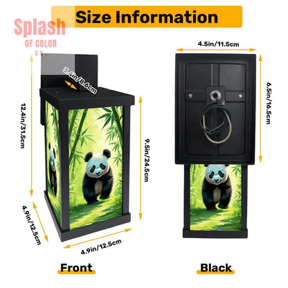 Panda Bear Bamboo Garden Asian Zen Patio Wall Light Sconce - One Size - Wall Lighting