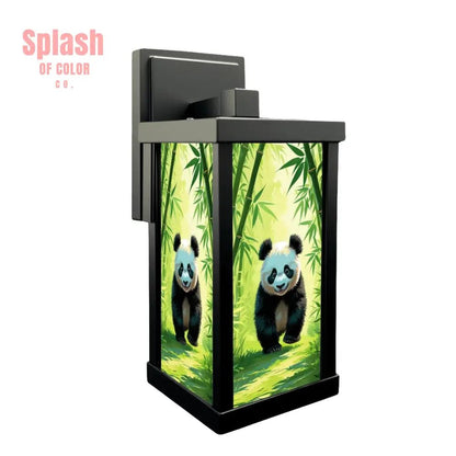 Panda Bear Bamboo Garden Asian Zen Patio Wall Light Sconce - One Size - Wall Lighting