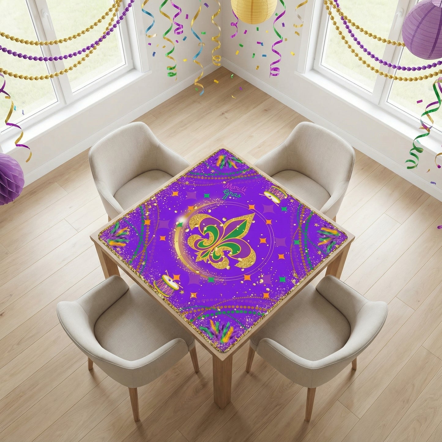 Mardi Gras Mahjong On Bourbon Street Carnival Glitz Mahjong Mat - Splash of Color Co.