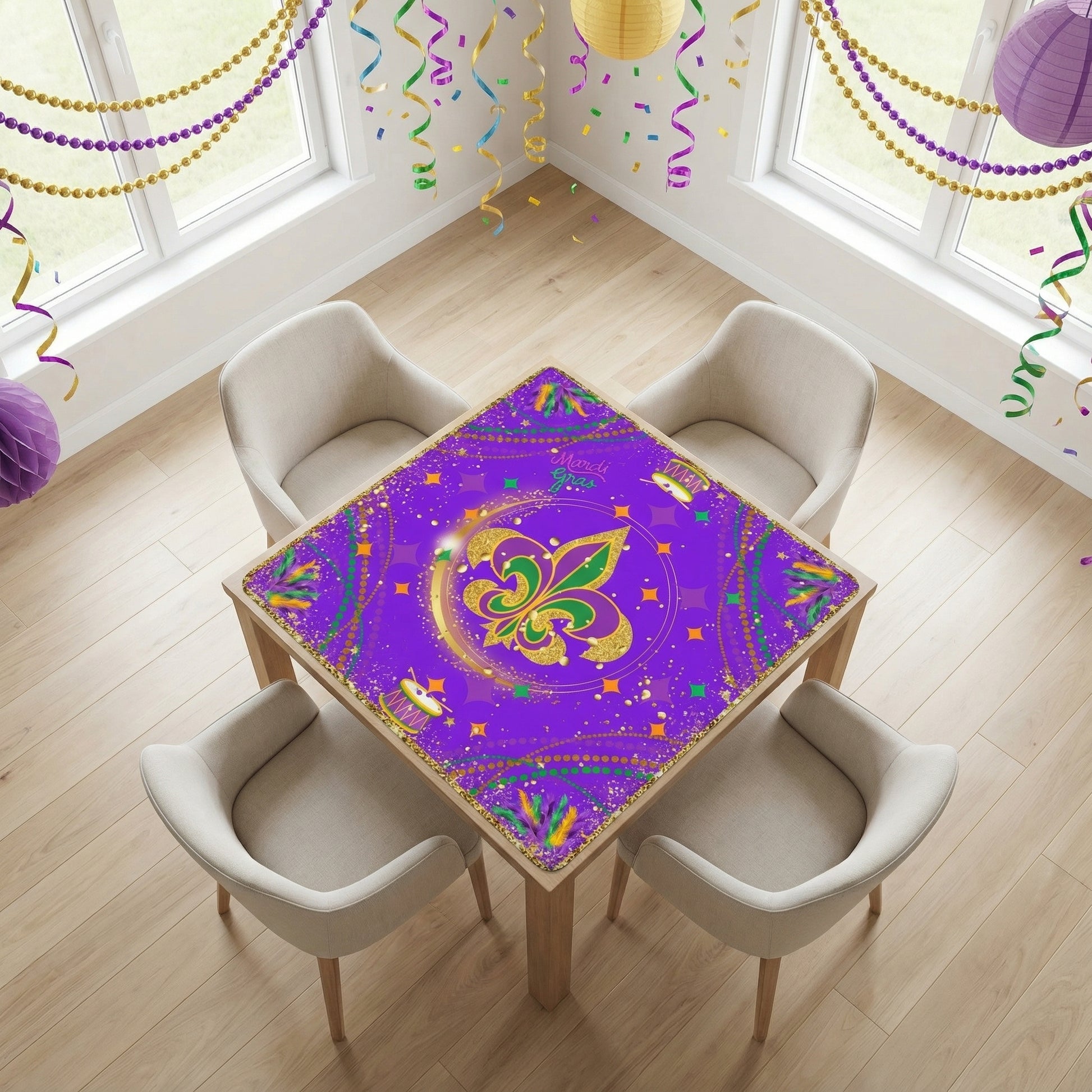 Mardi Gras Mahjong On Bourbon Street Carnival Glitz Mahjong Mat - Splash of Color Co.